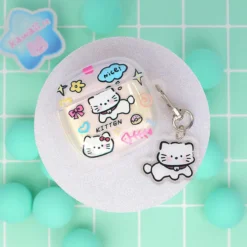 Airpodfodral med Bag Charm - Nice Kitten