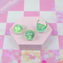 Chonky Ring - Iriserande Grön Glob