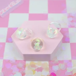 Chonky Ring - Iriserande Transparent Glob