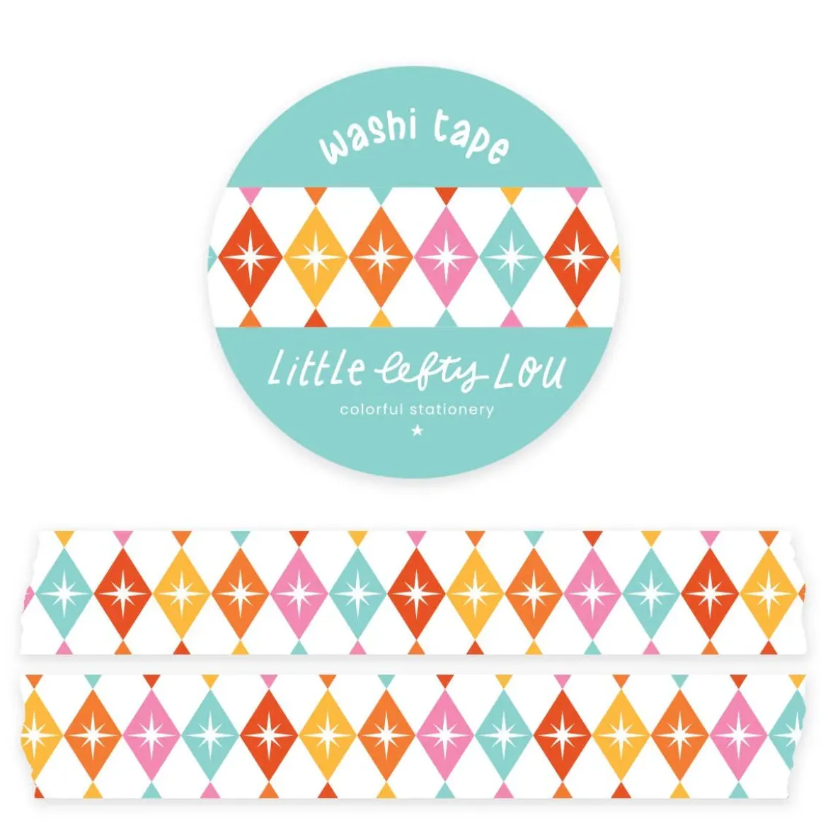 Colorful Starburst Harlequin Washi Tape