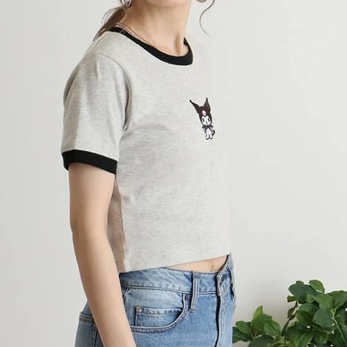 Crop Top - Kuromi Black/Melange