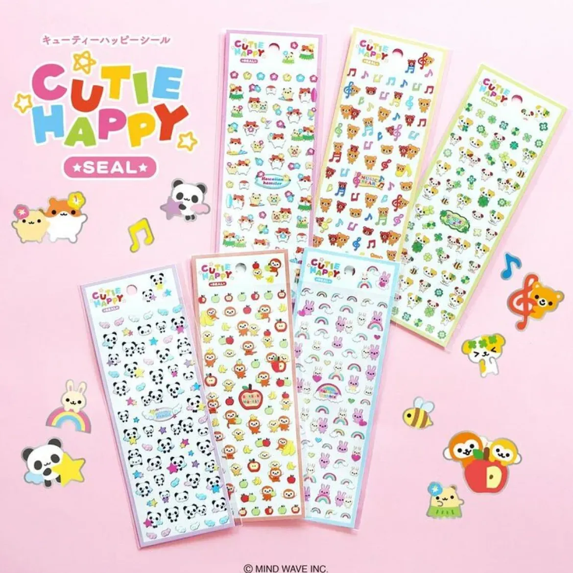 Cutie Happy Stickers - Hawaiian Hamster