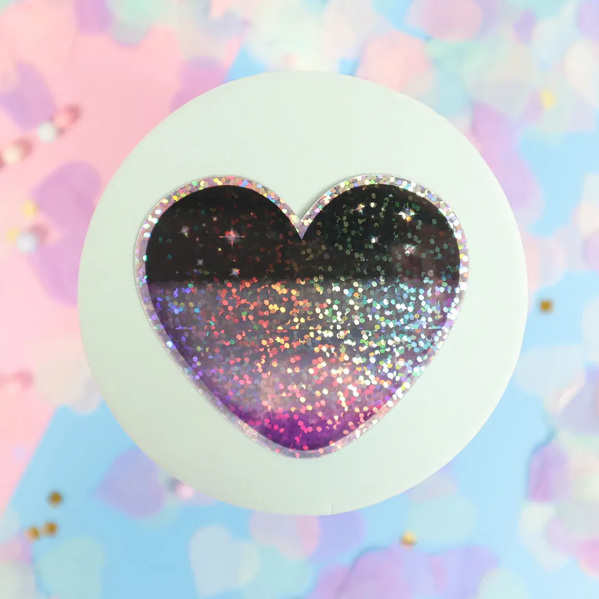Glittrig sticker asexual heart