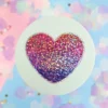 Glittrig sticker bi heart