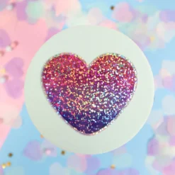 Glittrig sticker bi heart