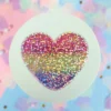 Glittrig sticker pan heart
