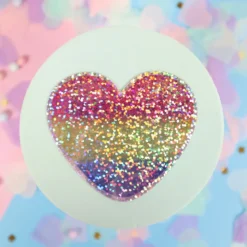 Glittrig sticker pan heart
