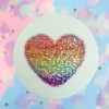 Glittrig sticker rainbow heart