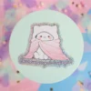Glittrig sticker staying in cat