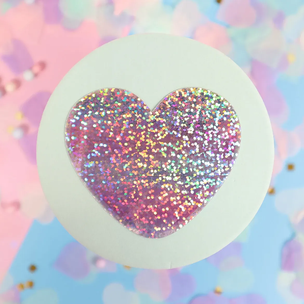 Glittrig sticker trans heart