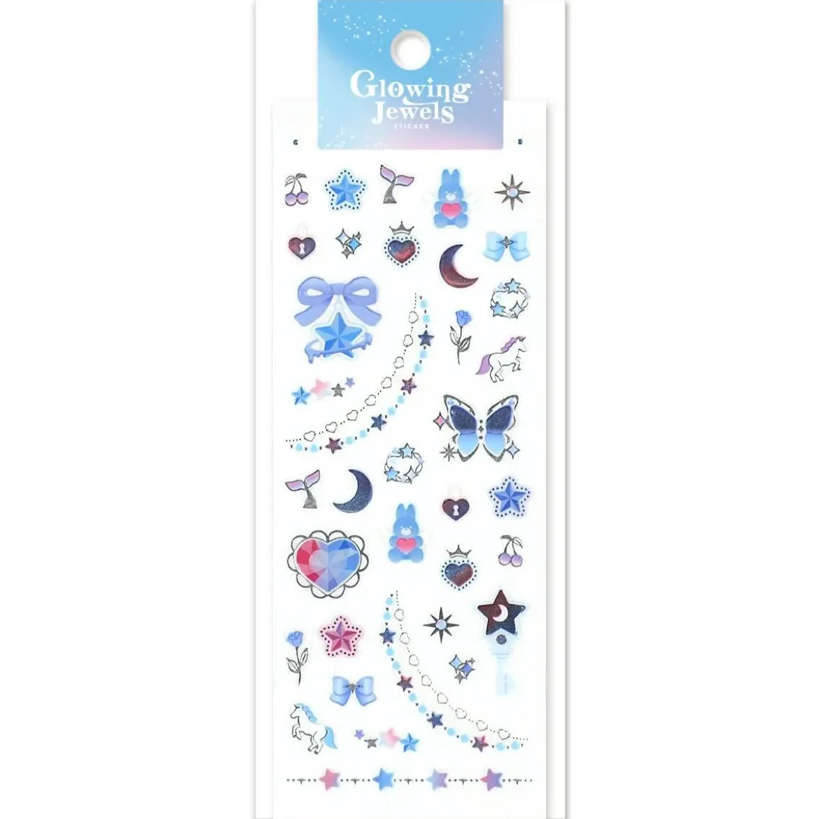 Glowing Jewels Stickers - Sky