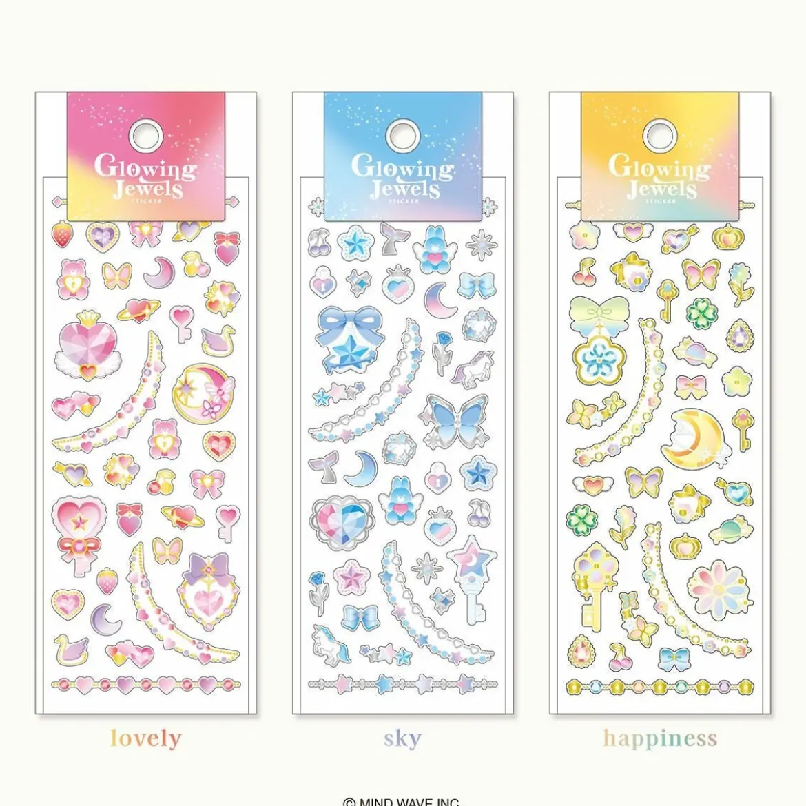 Glowing Jewels Stickers - Sky