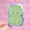 Holografisk sticker - Grön gummibjörn