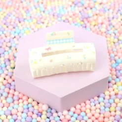 Hårklämma - Gingham Bows Cream