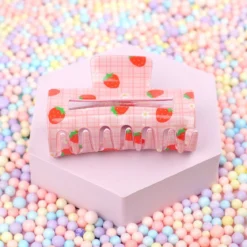 Hårklämma - Plaid Strawberries