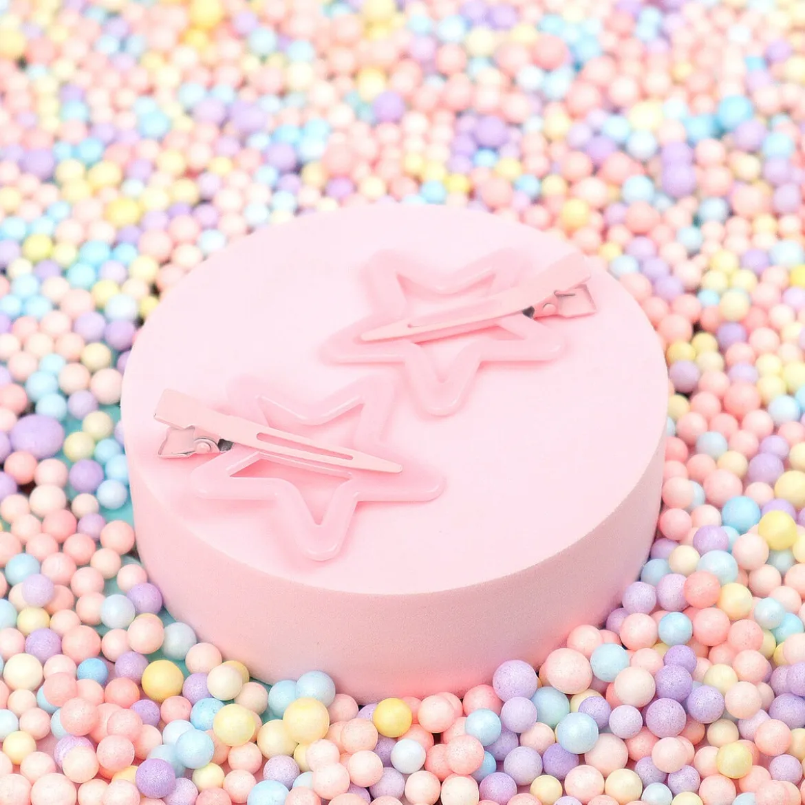 Hårklämmor 2-pack - Dusky Stars Pink
