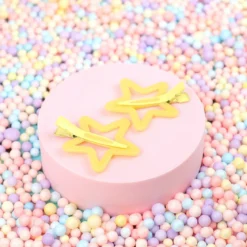Hårklämmor 2-pack - Dusky Stars Yellow