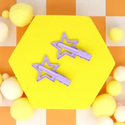 Hårklämmor 2-pack - Shooting Stars Purple