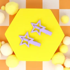 Hårklämmor 2-pack - Shooting Stars Purple