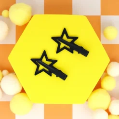 Hårklämmor 2-pack - Shooting Stars Charcoal