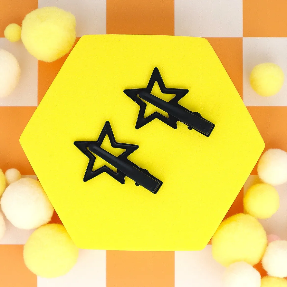 Hårklämmor 2-pack - Shooting Stars Charcoal