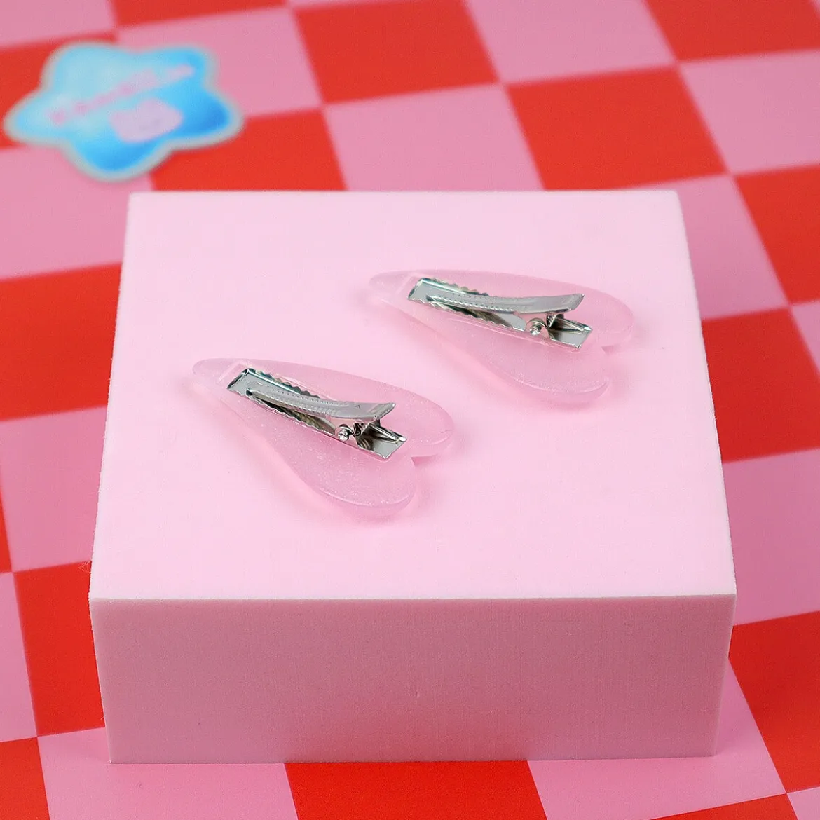 Hårspännen 2-pack - Ljust Rosa Glittriga Hjärtan