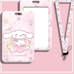 Korthållare med nyckelband rosa Cinnamoroll