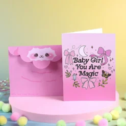Kort med kuvert - Baby girl you are magic
