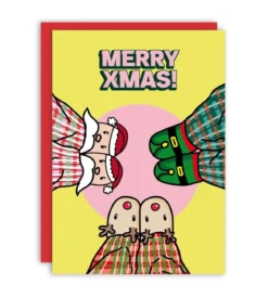 Kort med kuvert - Merry Xmas Slippers