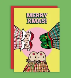Kort med kuvert - Merry Xmas Slippers