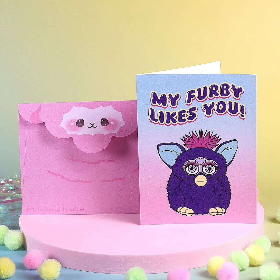 Kort med kuvert - My Furby likes you