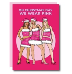 Kort med kuvert - On Xmas Day We Wear Pink
