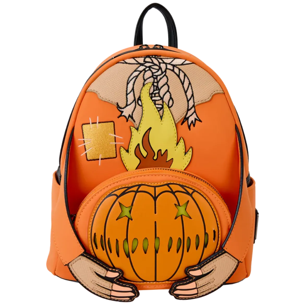 Loungefly Mini Backpack, Trick ´R Treat Flaming Pumpkin Head
