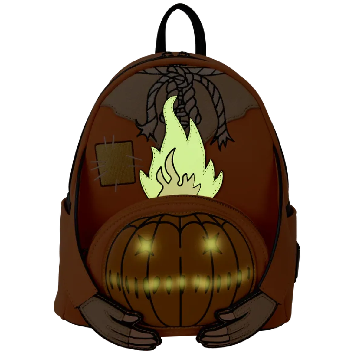 Loungefly Mini Backpack, Trick ´R Treat Flaming Pumpkin Head