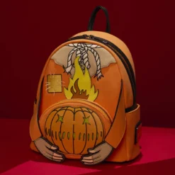 Loungefly Mini Backpack, Trick ´R Treat Flaming Pumpkin Head