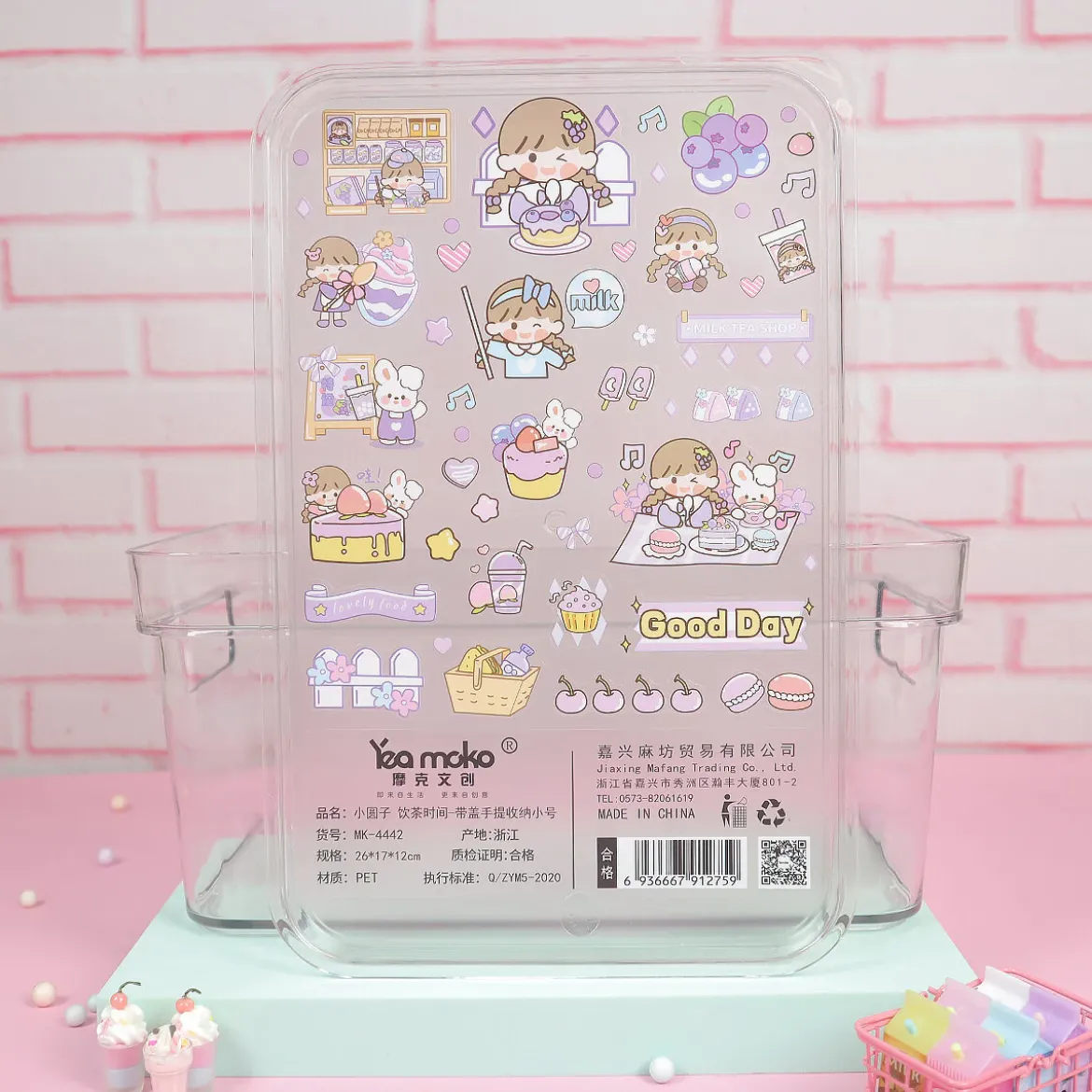 Milk Tea Shop plastlåda med stickers
