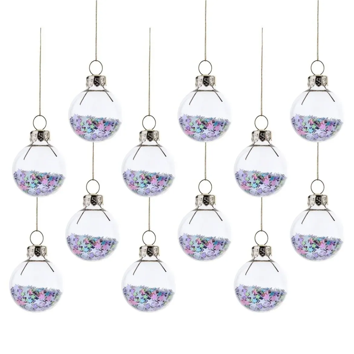 Mini-julkulor Pastel Stars 12-pack