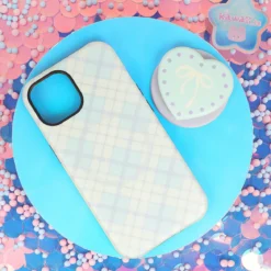 Mobilskal med Magsafe Phone Grip - Pastel Tartan Heart