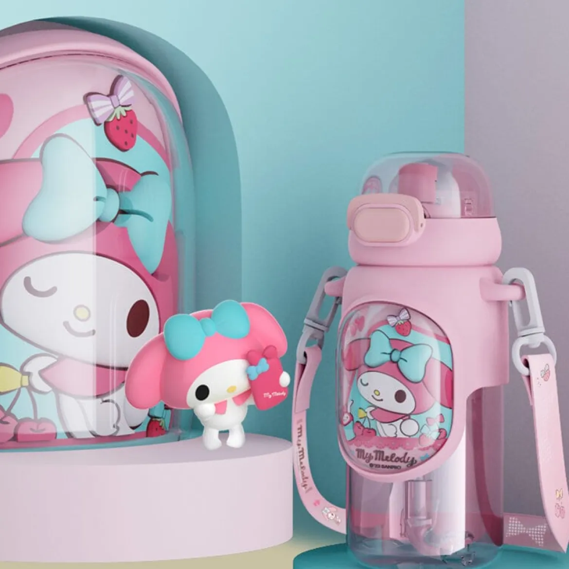 My Melody vattenflaska med bärrem 600ml