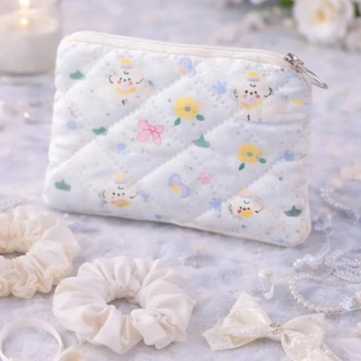 Myntbörs - Quilted Puppy Purse Vit