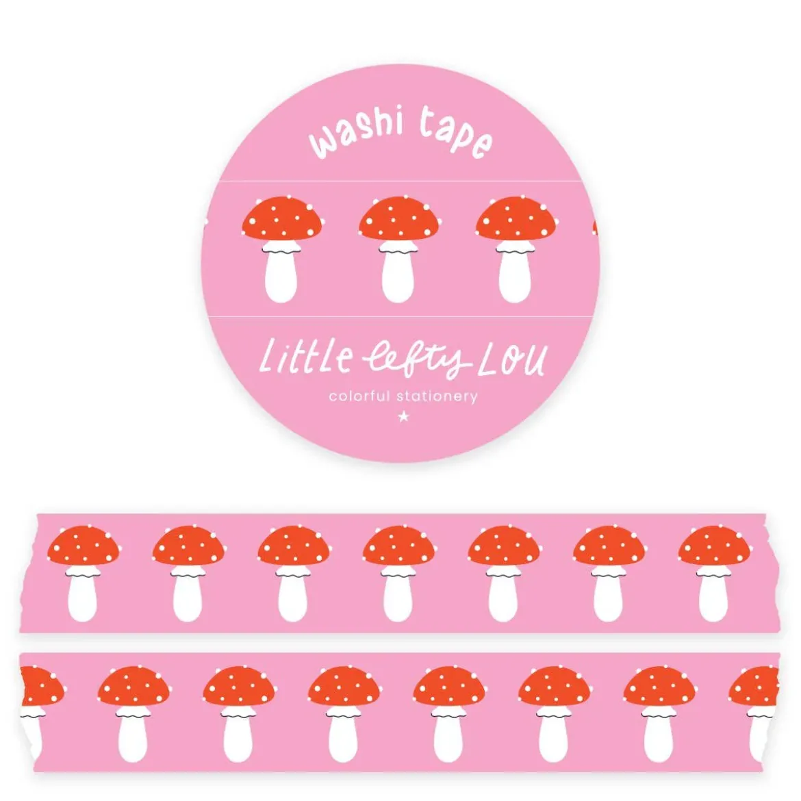 Pink Mushrooms Washi Tape