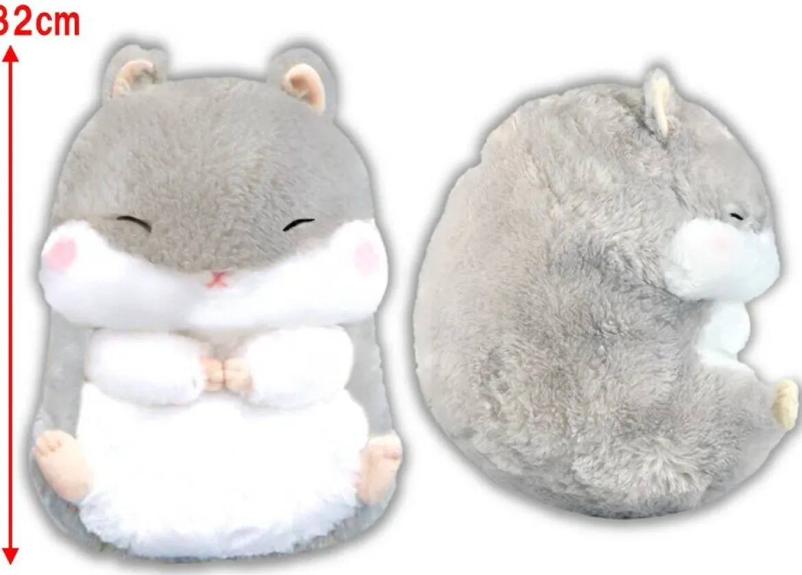 Plushie grå hamster, Coroham Jan-kun BIG