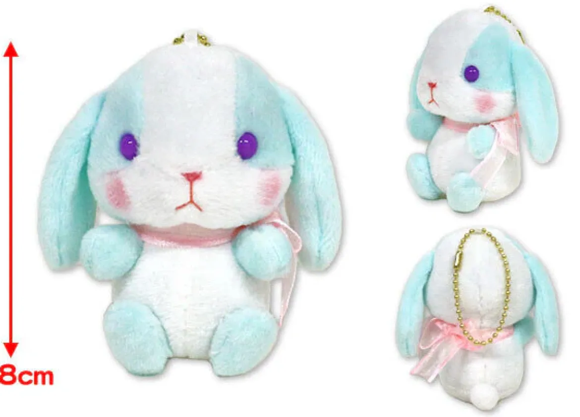 Plushie-hänge blåvit kanin, Poteusa Loppy Kanon-chan