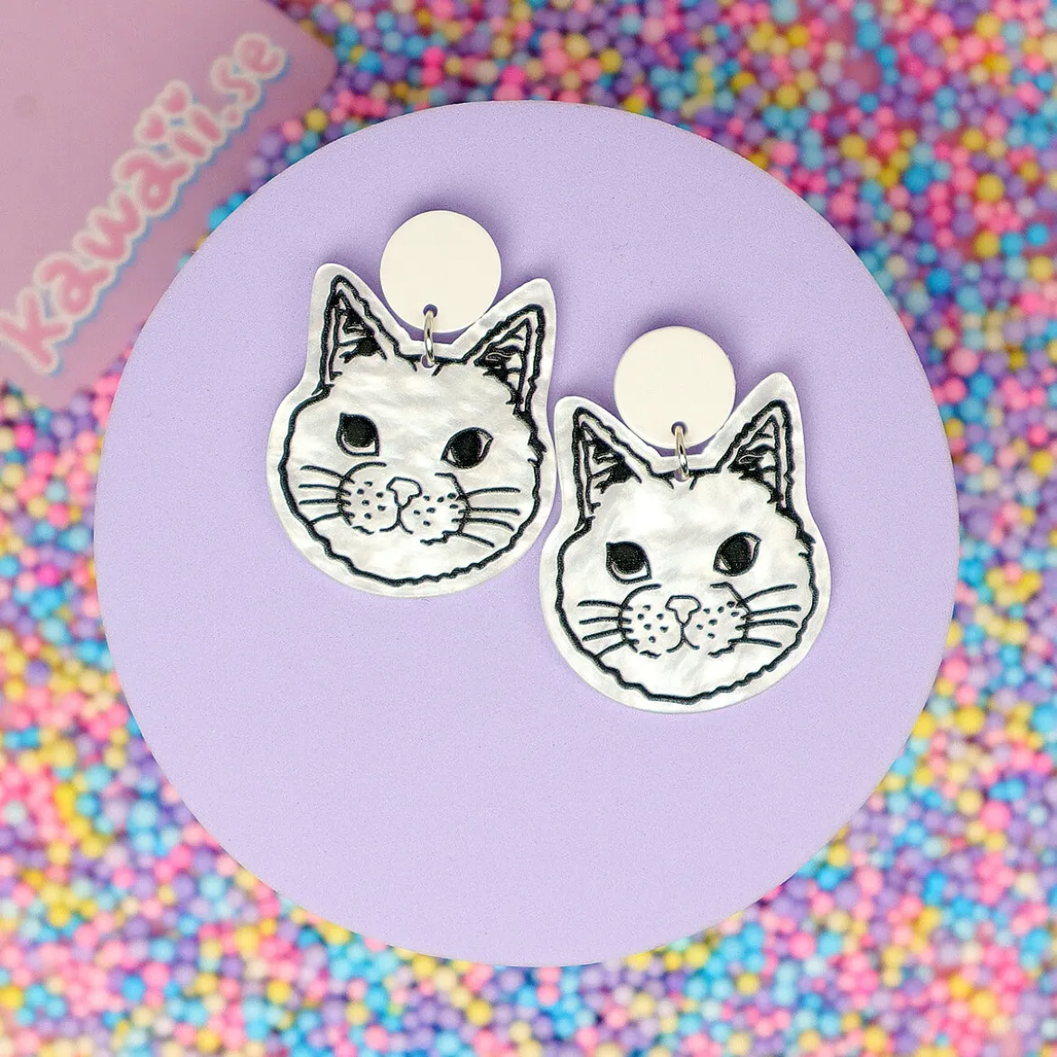 Örhängen - Pearlescent Cat