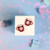 Örhängen - Röd glittrig mugg
