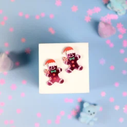 Örhängen - Rosa pepparkaksgubbe