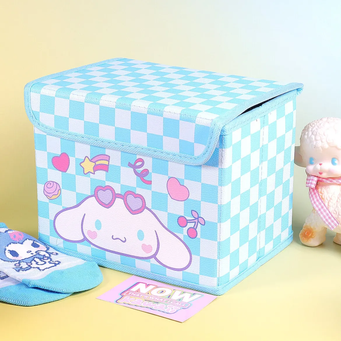 Rutig blå låda med lock - Cute Cinnamoroll