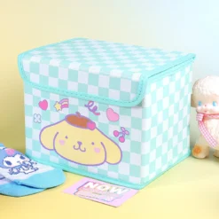 Rutig grön låda med lock - Cute Pompompurin