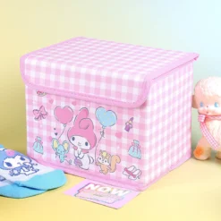 Rutig rosa låda med lock - My Melody and friends