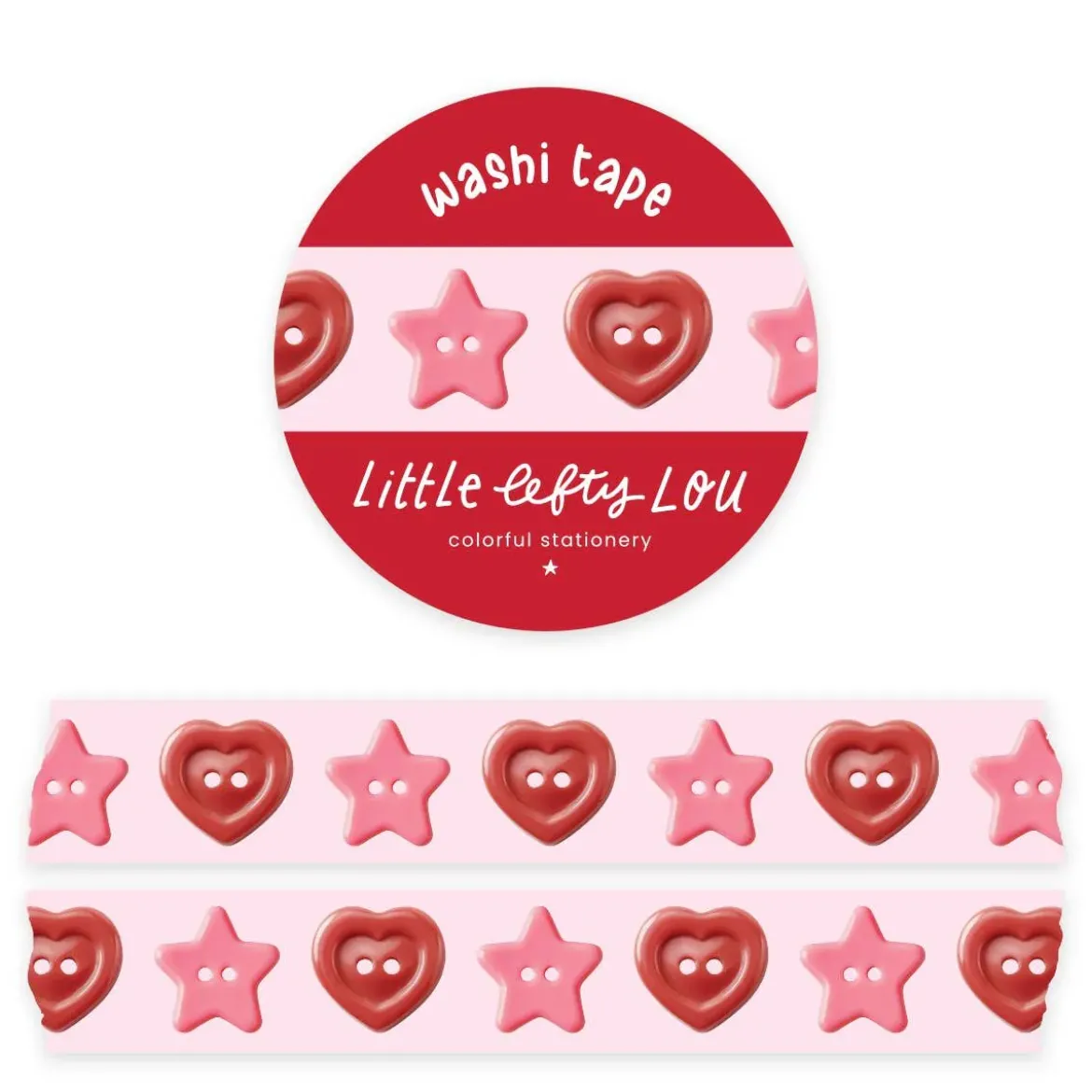 Star And Heart Buttons Washi Tape